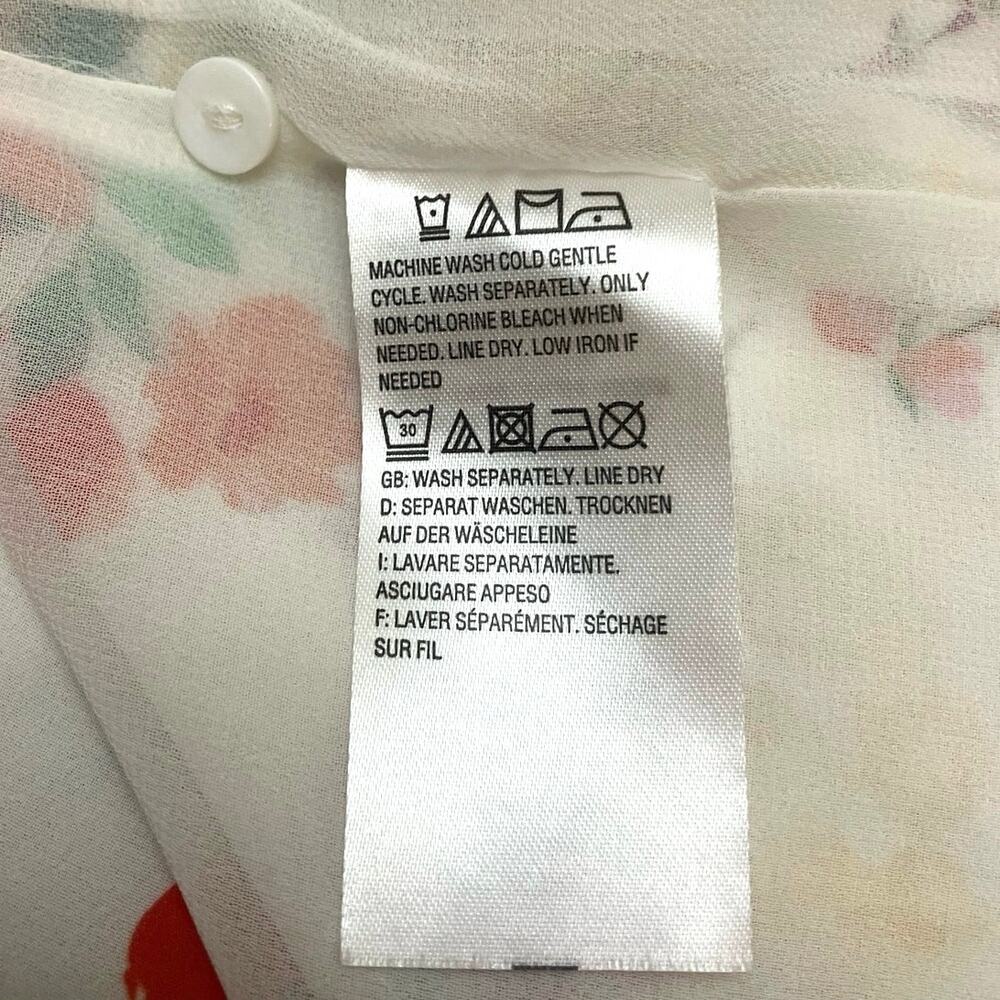Belle by Kim Gravel Women's Floral Print V-Neck Blouse w/ Flutter Sleeves SZ S - Picture 8 of 9